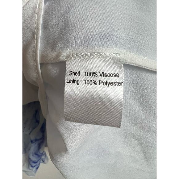 SAYLOR NEW Violette Blue White Abstract Smocked Mini Dress Size M - Picture 10 of 11